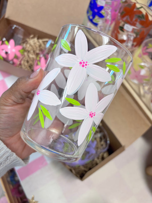 HAND PAINTED GLASS TUMBLER