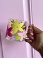 HAND PAINTED GLASS MUG - MULTI COLOR