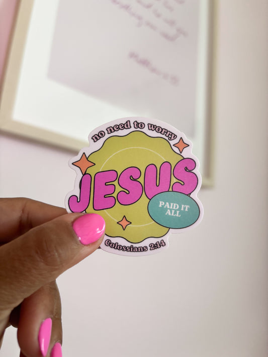 JESUS PAID IT ALL STICKER