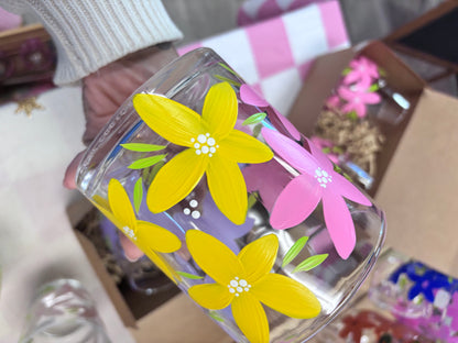 HAND PAINTED GLASS MUG - BRIGHT/MULTI